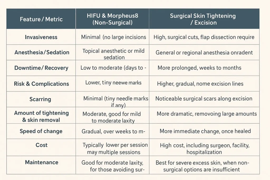 The Science of Skin Tightening 2 Table of skin tightening East Malling benefits compared to surgical options